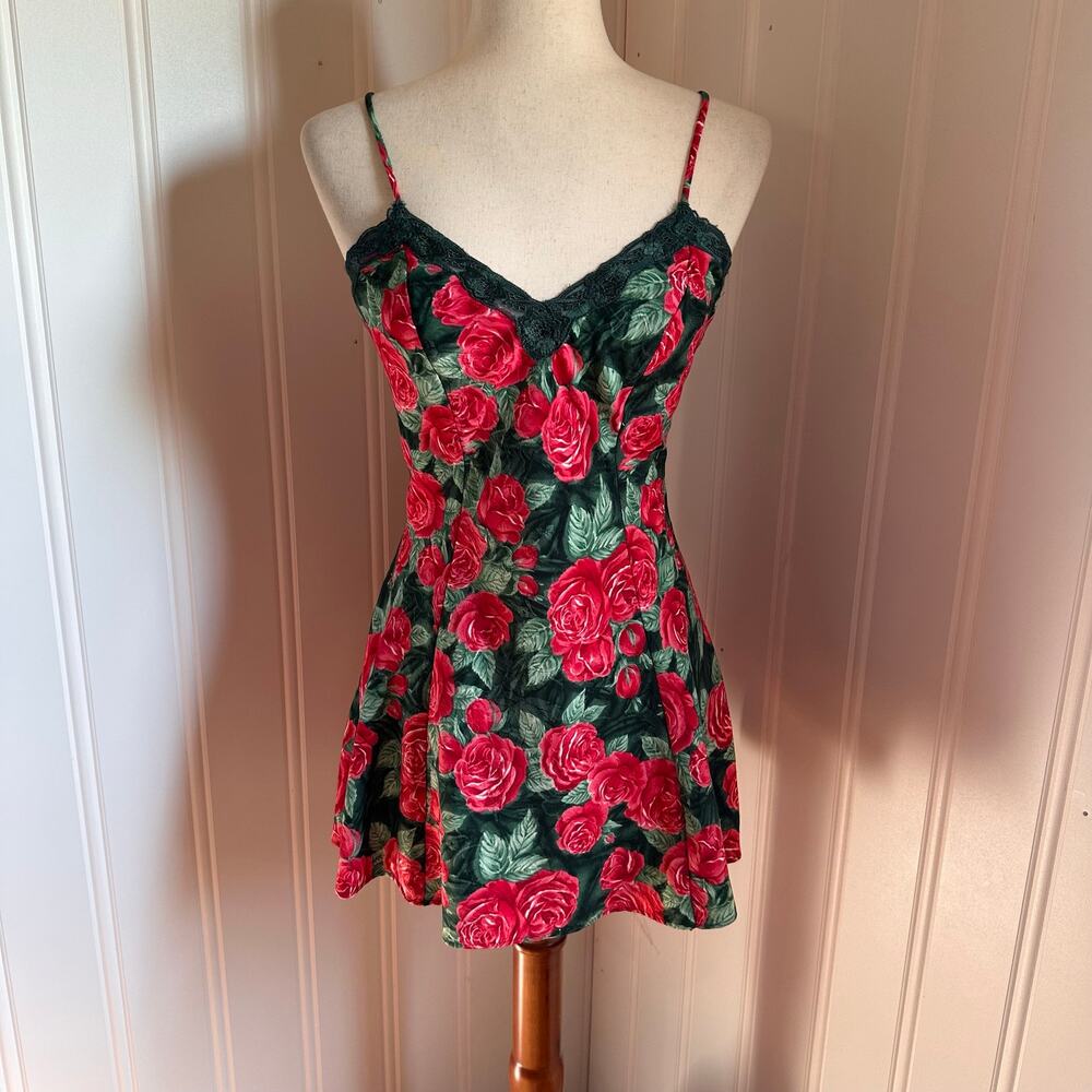 Vintage 90s Gold Label Victorias Secret Mini Slip Dress S